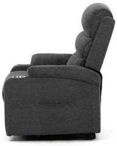 Dönthető fotel, elektromos kábeles vezérléssel, szürke, szövet, TV-S8348 GREY2