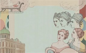 Fotótapéta Flizelin Fal a Hálószobába Klasszikus kollázs 416x254 Ragasztó