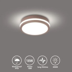 Brilagi - LED kültéri mennyezeti lámpatest BENE LED/18W/230V átm. 21,5 cm barna IP54