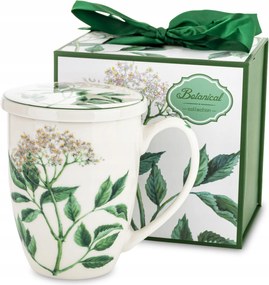 Befőző bögre 350 ml porcelán fedő bodzavirág nélküli szűrő