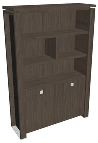 Verno+ S magas szekrény 140 x 46 x 210 cm, polccal, antracit tölgy / fekete