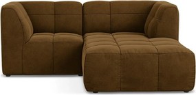 Mustársárga bársony sarokkanapé (jobb oldali-heverő résszel) Aloha – Makamii