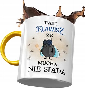 Sárga Bögre Billentyűzet Olyan, Hogy A Legyek Nem Ülnek Nyomtatott Fotóval