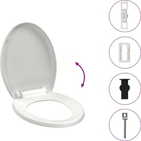 Fehér gyorsan szerelhető WC-ülőke lassan csukódó fedéllel