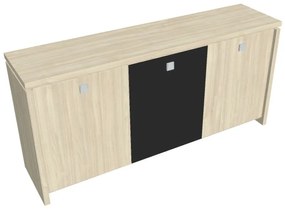 Verno alacsony szekrény 188 x 46 x 90 cm, kombinált ajtó, akác / fekete