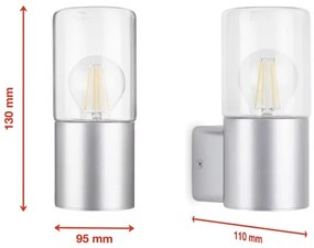 Briloner 320504TF - Kültéri fali lámpa 1xE27/12W/230V IP44 ezüst