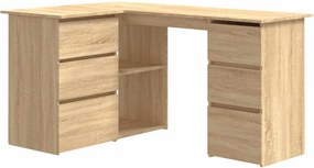 vidaXL sonoma tölgy színű szerelt fa sarok íróasztal 145 x 100 x 76 cm