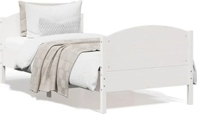 vidaXL fehér tömör fenyőfa ágy matrac nélkül 90 x 200 cm
