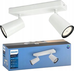 Mennyezeti lámpa Falra szerelhető spotlámpa 2x GU10 fehér Paisley Philips