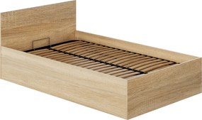 Ágy fém ráccsal és tárolóhellyel, 120x200, sonoma tölgy, DOLI