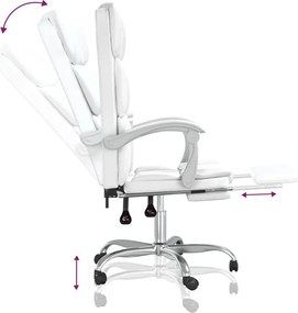 vidaXL fehér műbőr dönthető irodaszék