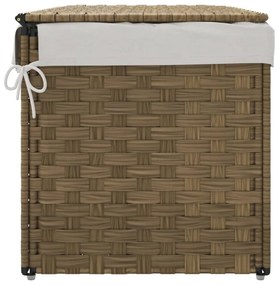 polyrattan szennyeskosár fedéllel 55,5 x 35 x 34 cm