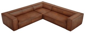 Konyakbarna bőr sarokkanapé (variálható) Madame – Windsor &amp; Co Sofas