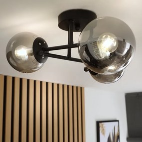 Brilagi - MALIVA felületre szerelhető csillár 3xE14/15W/230V fekete/füstszínű