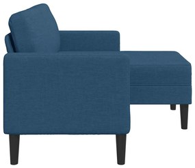 kék anyagból 2 üléses kanapé L-alakú kanapéval 125 cm