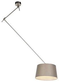 Acél függőlámpa taupe színű vászonbúrával 35 cm - Blitz