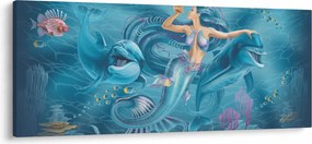Kép - Sellő delfinekkel (120x50 cm)