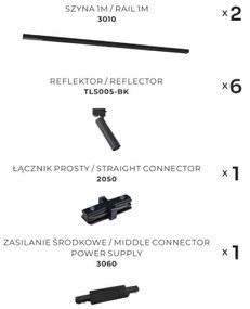 Zuma Line 3027 - Spotlámpa sínrendszerrel LULU 6xGU10/35W/230V fekete