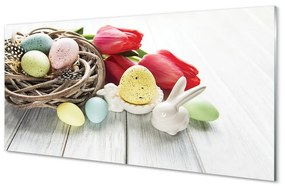Akrilkép tojások tulipán 120x60 cm