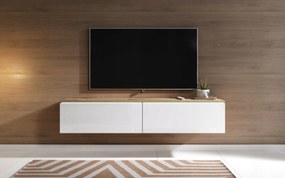 CERIEE 140 TV-asztal - wotan tölgy / fényes fehér