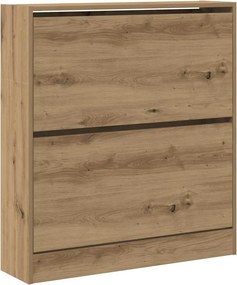vidaXL Cipőszekrény polcokkal Füstölt tölgy 80 x 21 x 87,5 cm Faanyag
