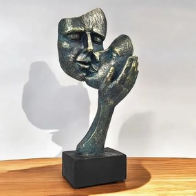 Asztaldísz 35x22x13 cm gyanta/patina