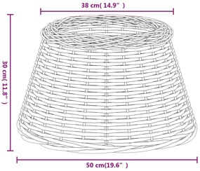 fehér fonott lámpaernyő Ø50x30 cm