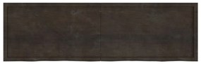 sötétbarna kezelt tömör tölgyfa fali polc 200 x 60 x (2-4) cm