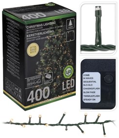 Cluster karácsonyi fényfüzér, 400 mini LED-es