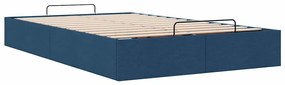 Ottomán ágykeret matrac nélkül kék 120x190 cm szövet