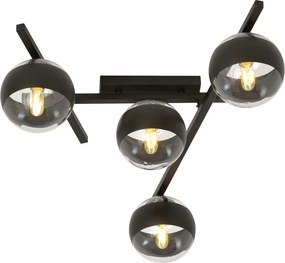 EMIBIG 1105-4 SMART Loft Mennyezeti Lámpa Fekete, Átlátszó E14 IP20