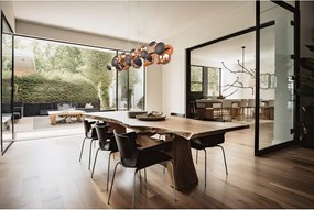 Szürke-aranyszínű függőlámpa üveg búrával Bubble – Trio Select