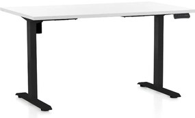 Állítható magasságú asztal OfficeTech B, 120 x 80 cm, fekete alap, fehér