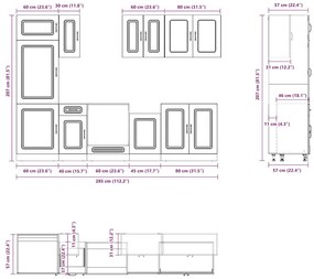vidaXL 8 darabos konyhaszekrény szett Kalmar barna tölgy műfa