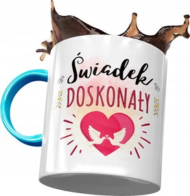 Kék Bögre Vőfély Tanúnak Ajándék Nyomtatott Fotóval