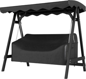Outsunny 3 személyes kerti hinta takaró — vízálló, szélálló és UV-álló, PU-bevonatú Oxford, 185 x 76 x 81 cm — fekete | Aosom