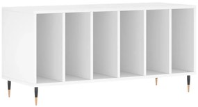 fehér szerelt fa hanglemezszekrény 100 x 38 x 48 cm