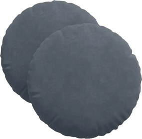 vidaXL Ülőpárnák 2 pcs Sötétszürke Ø 40 x 13 cm Bársony