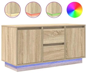 sonoma-tölgy színű TV-szekrény LED-lámpákkal 100x41x50 cm