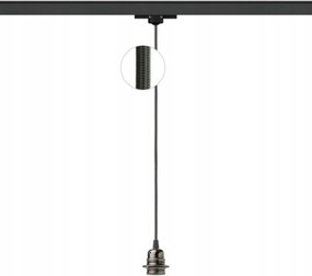 Rendl Elisa függeszték háromfázisú sínre, E27, fekete textilkábel