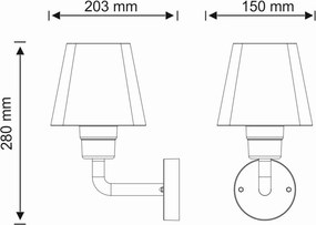 Polux GIZA 312259 Fali lámpa 1x10W/E27 IP44
