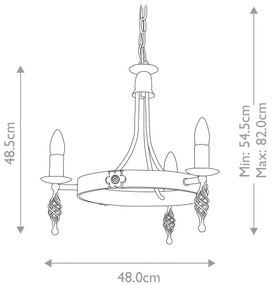 Elstead BY3-BLACK - Csillár láncon BELFRY 3xE14/60W/230V