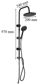 Corina Black zuhanyszett csaptelep nélkül