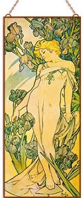 Alfons Mucha - Virágok (Garnitúra) üvegkép, falikép