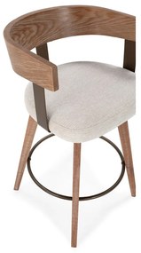 Krémszínű-natúr színű kárpitozott karfás bárszék szett 2 db-os Ilia – MOME