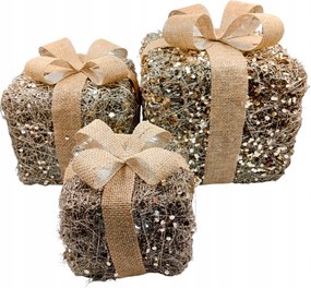 Nagy Ajándékok Led Karácsonyi Díszek Karácsonyi Ajándék Szett 3 Db 30 cm