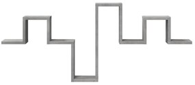 betonszürke szerelt fa fali polc 104,5 x 10 x 43 cm