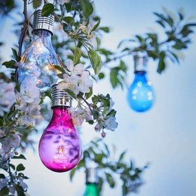 SUNLIGHT napelemes villanykörte akasztóval pink