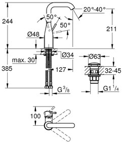 GROHE 23799001 - ESSENCE mosdócsaptelep, L méret, fényes króm