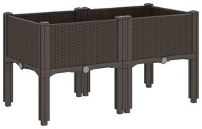vidaXL barna PP rácsos kerti ültetőláda 80 x 40 x 42 cm